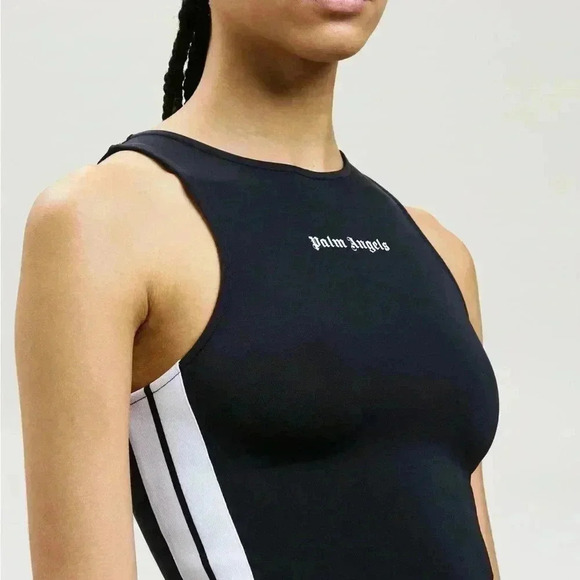 NWT Palm Angels TRAINING TRACK TANK TOP Black White S - Picture 5 of 10